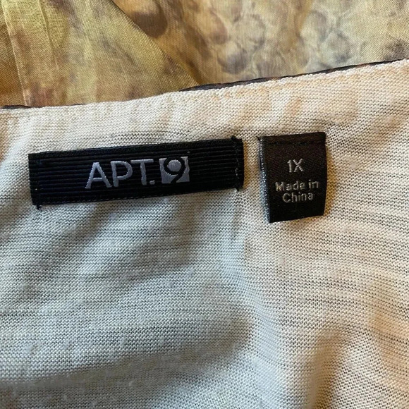 Apt 9 Gold Embellished Top Women's 1X Snakeskin Print Flutter Sleeve Fairy Boho - Picture 3 of 11